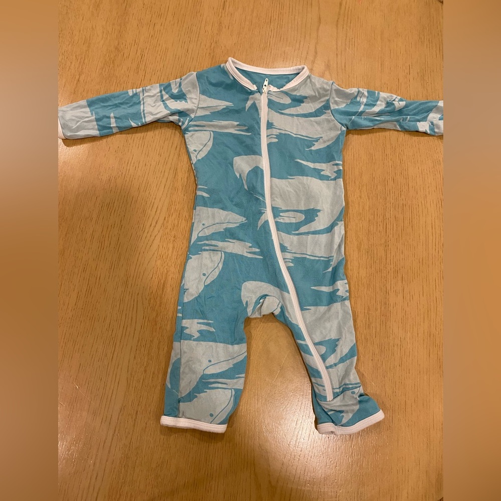 Kickee Pants whale pajamas, 0-3 months